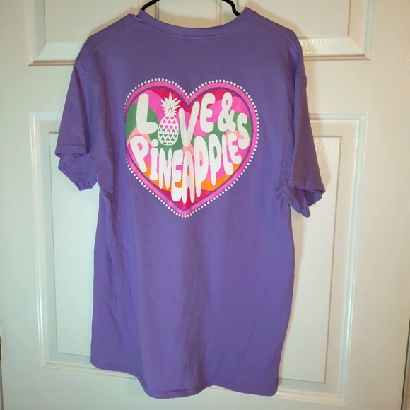 Love & Pineapples t-shirt sz. LG Purple - Picture 3 of 4
